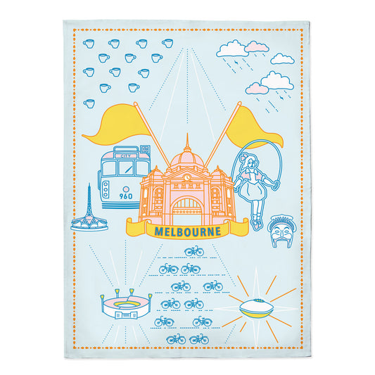 TEA TOWEL - MELBOURNE COAT OF ARMS