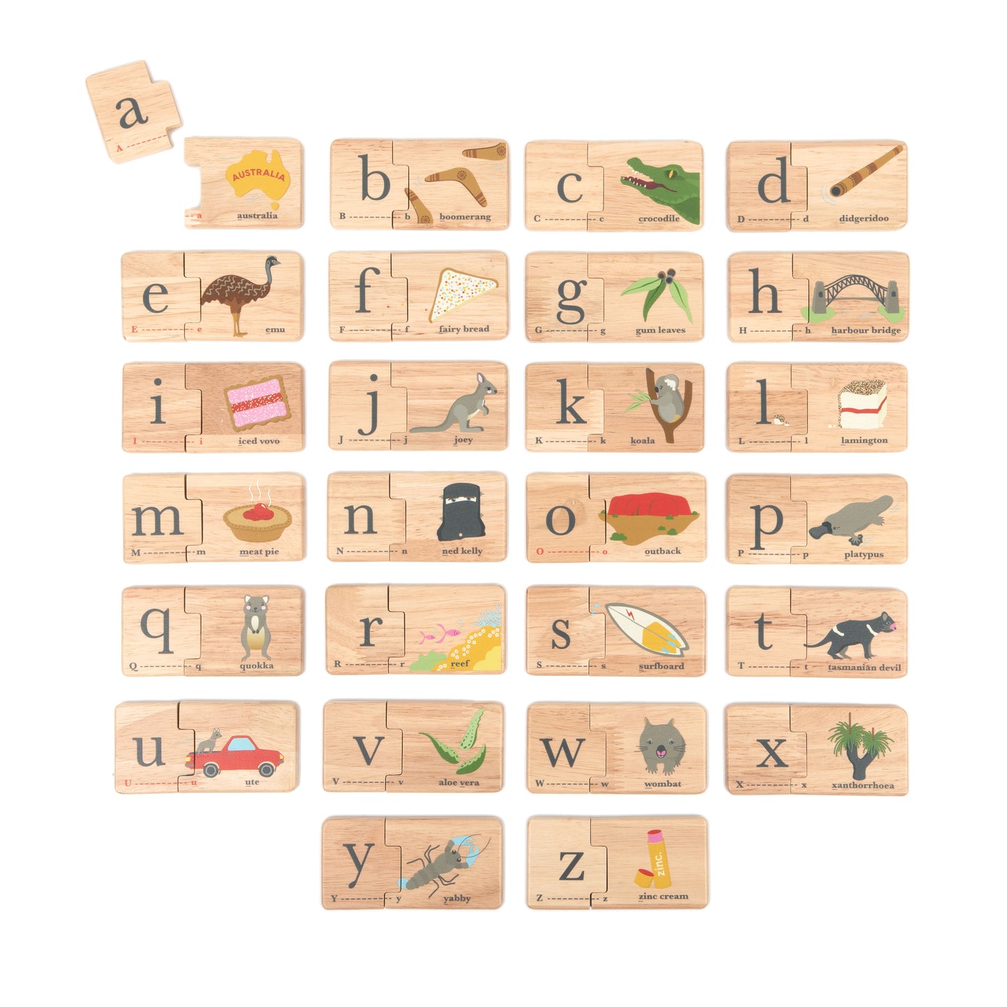 WOODEN TOY - AUSTRALIAN ALPHABET JIGSAW PUZZLE