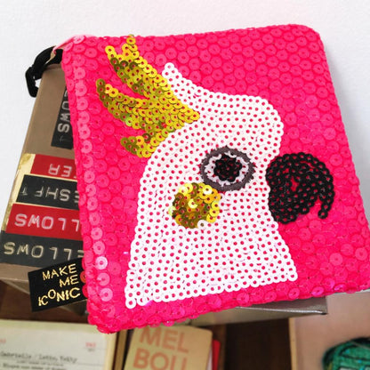 SEQUIN POCKET PURSE - COCKATOO