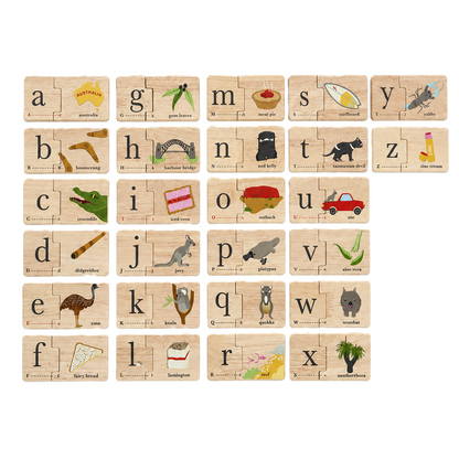 WOODEN TOY - AUSTRALIAN ALPHABET JIGSAW PUZZLE