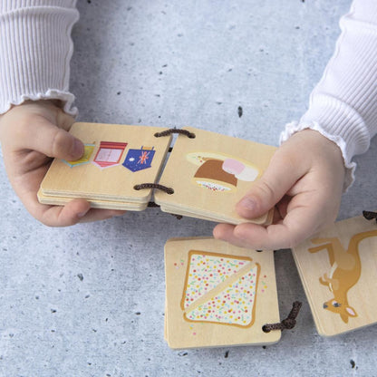 WOODEN TOY -  LOOSE CHANGE AUSTRALIAN ANIMALS MINI BOOK