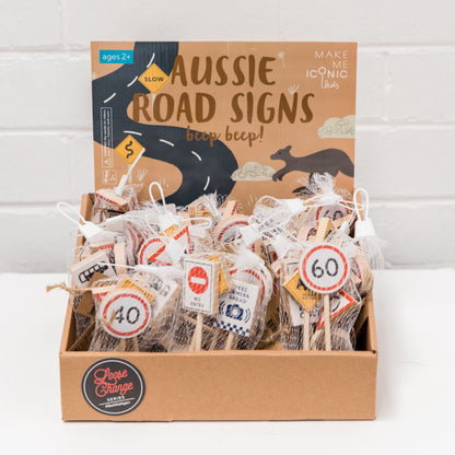WOODEN TOY - LOOSE CHANGE AUSSIE ROAD SIGNS