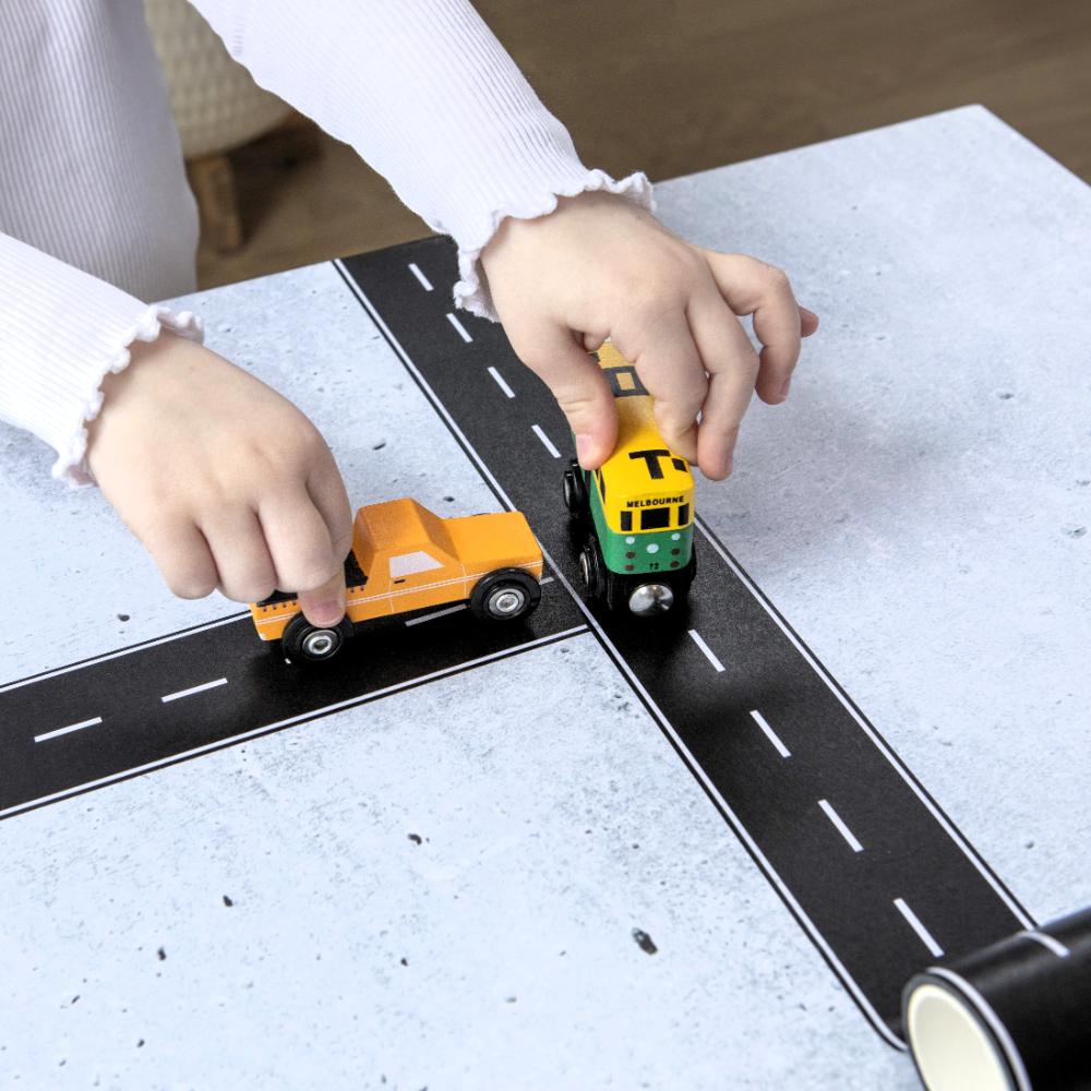WOODEN TOY -  LOOSE CHANGE MINI UTE & ROAD TAPE