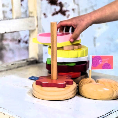 WOODEN TOY - AUSTRALIAN STACKING BURGER