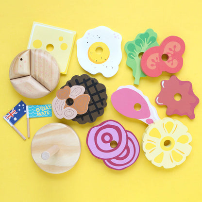 WOODEN TOY - AUSTRALIAN STACKING BURGER