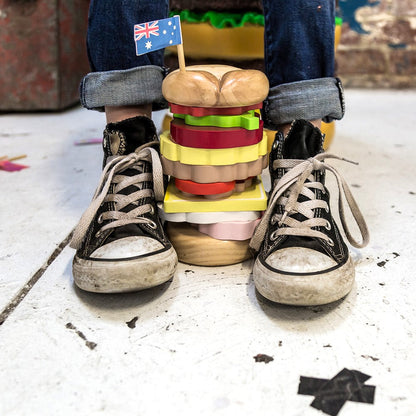 WOODEN TOY - AUSTRALIAN STACKING BURGER