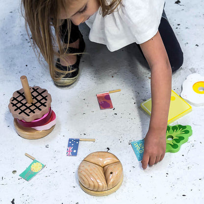 WOODEN TOY - AUSTRALIAN STACKING BURGER