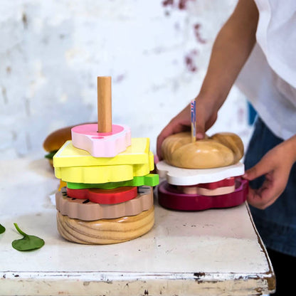 WOODEN TOY - AUSTRALIAN STACKING BURGER