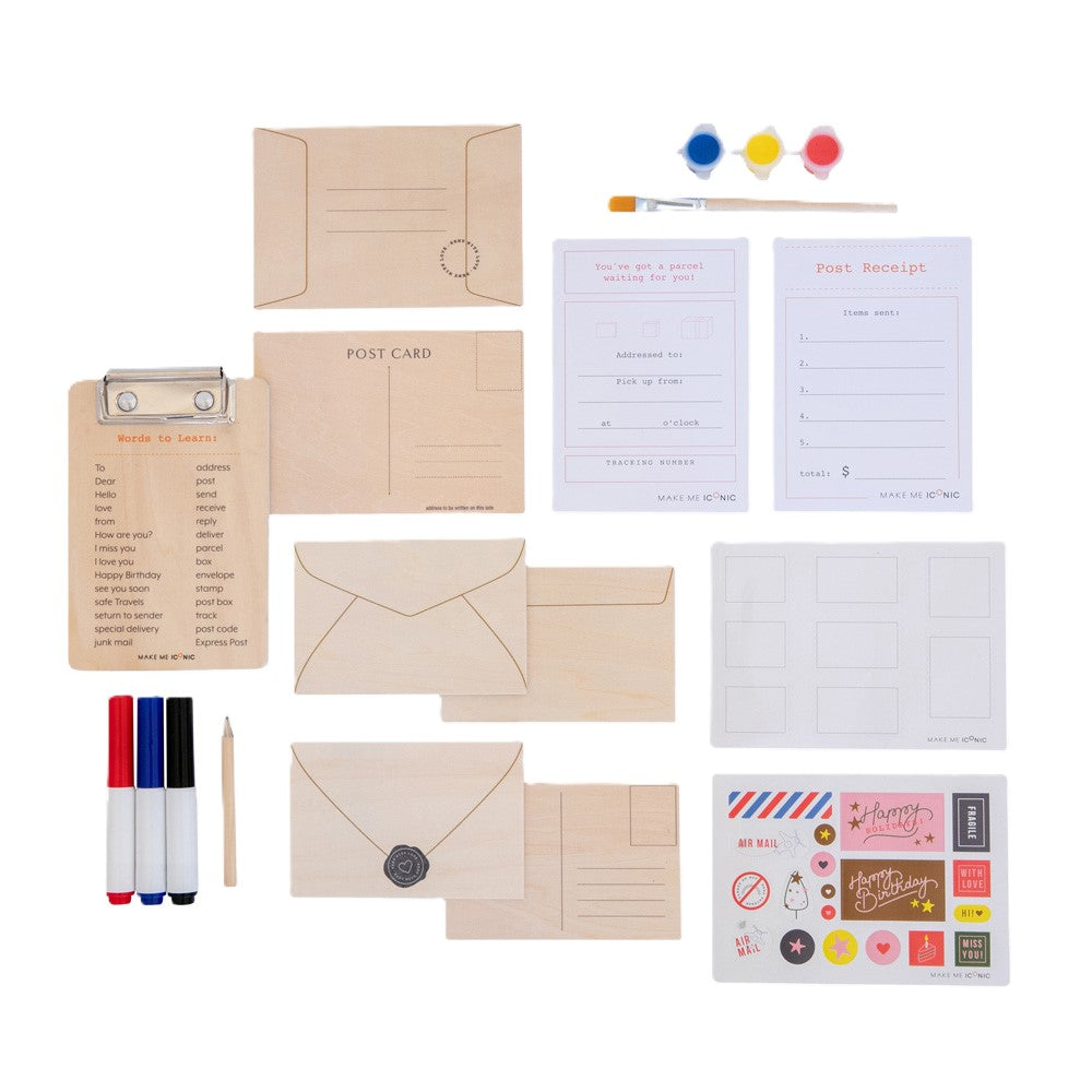 WOODEN TOY - POST BOX LETTERS CRAFT KIT