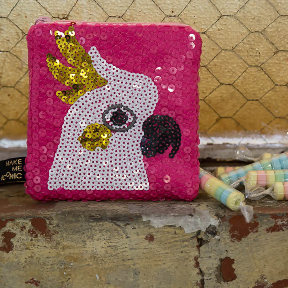 SEQUIN POCKET PURSE - COCKATOO