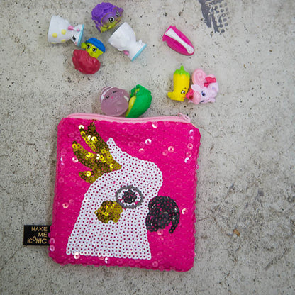 SEQUIN POCKET PURSE - COCKATOO