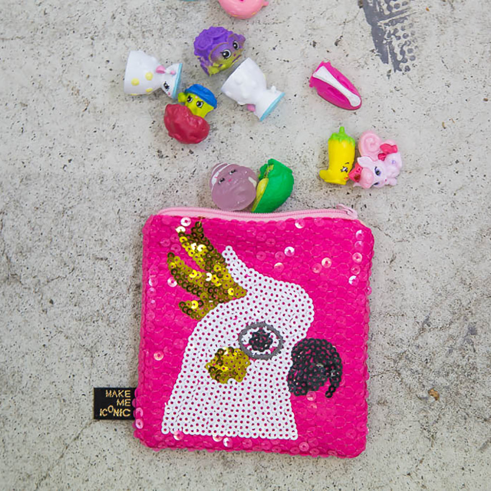 SEQUIN POCKET PURSE - COCKATOO