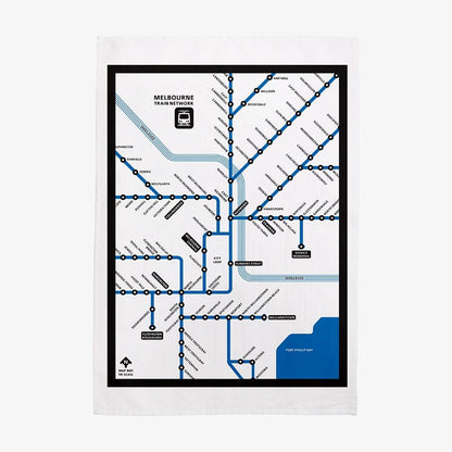 TEA TOWEL - MELBOURNE TRAIN NETWORK