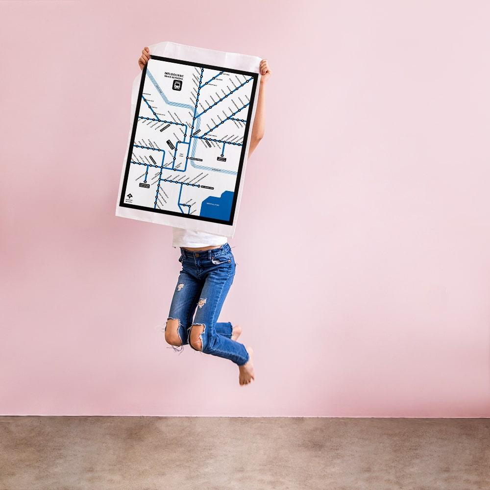 TEA TOWEL - MELBOURNE TRAIN NETWORK