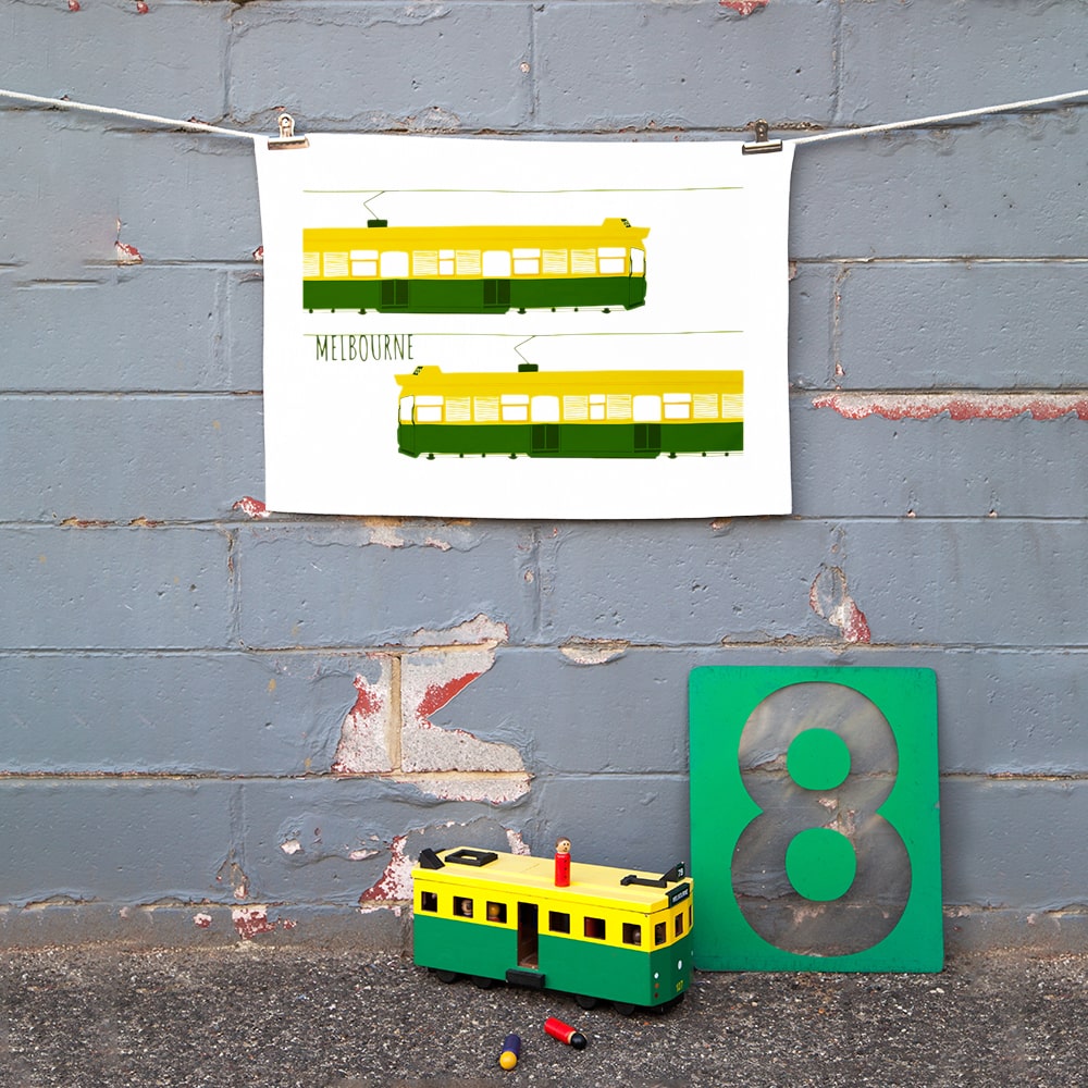 TEA TOWEL LINEN - TRAM