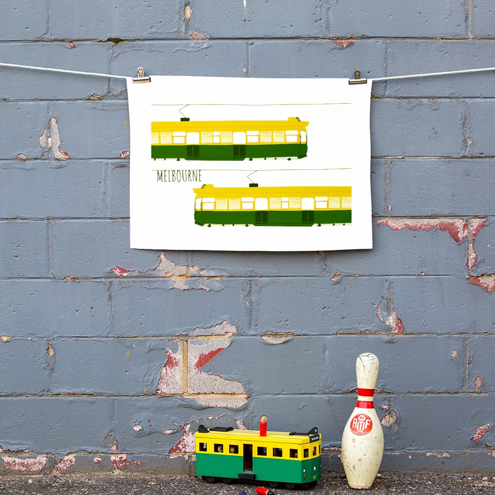 TEA TOWEL LINEN - TRAM