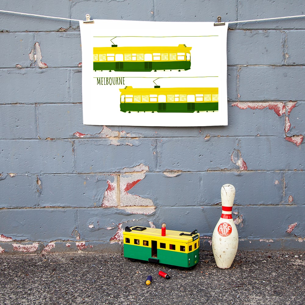 TEA TOWEL LINEN - TRAM