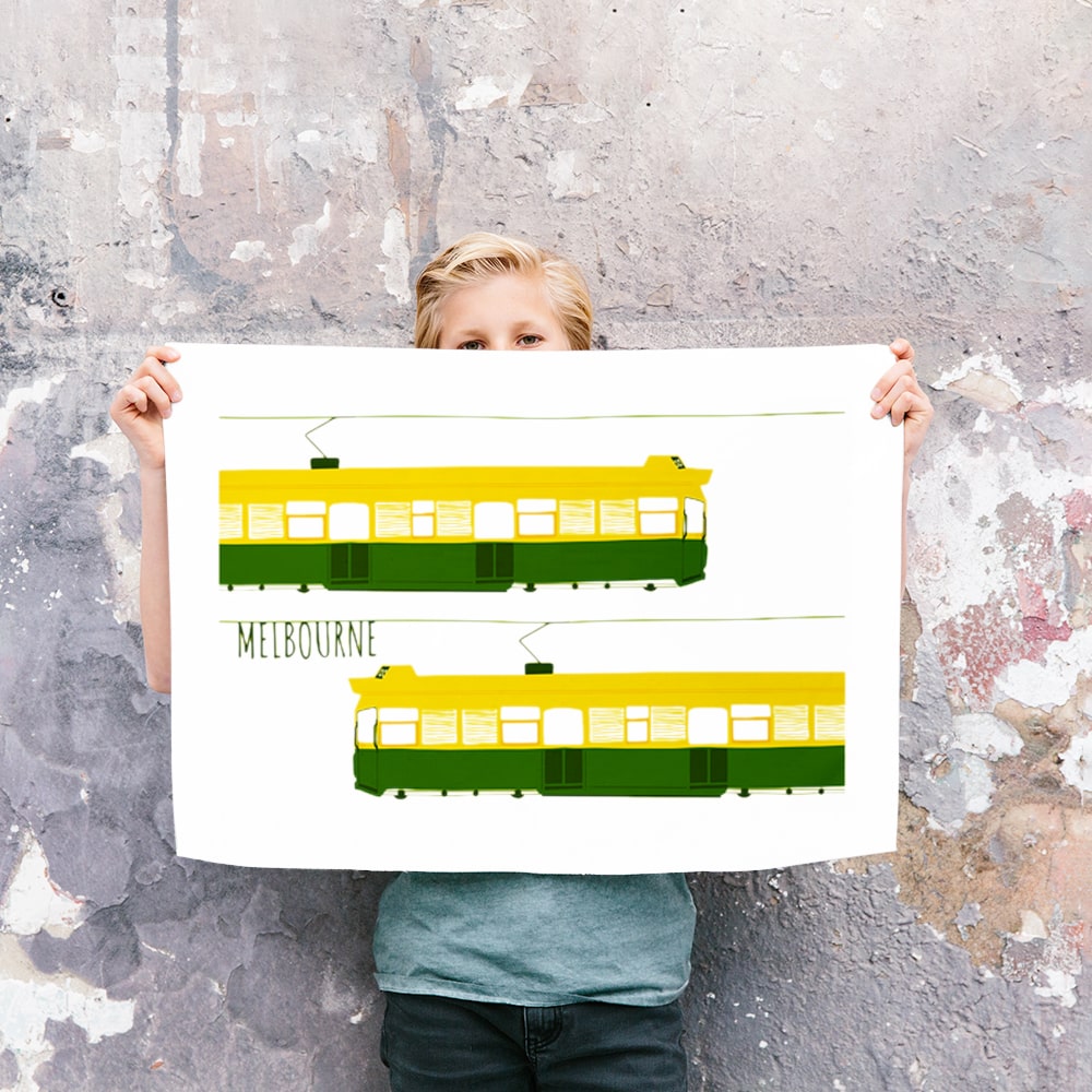 TEA TOWEL LINEN - TRAM