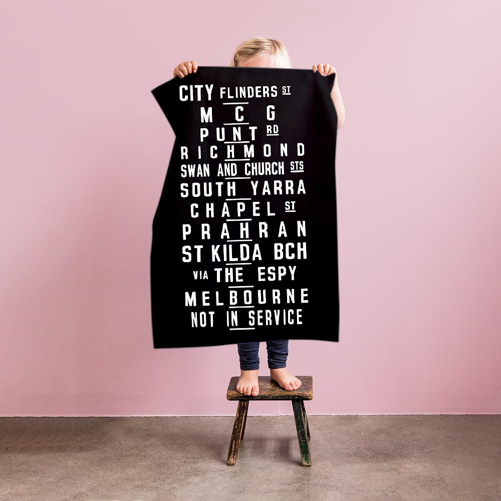 TEA TOWEL - MELBOURNE TRAM BANNER