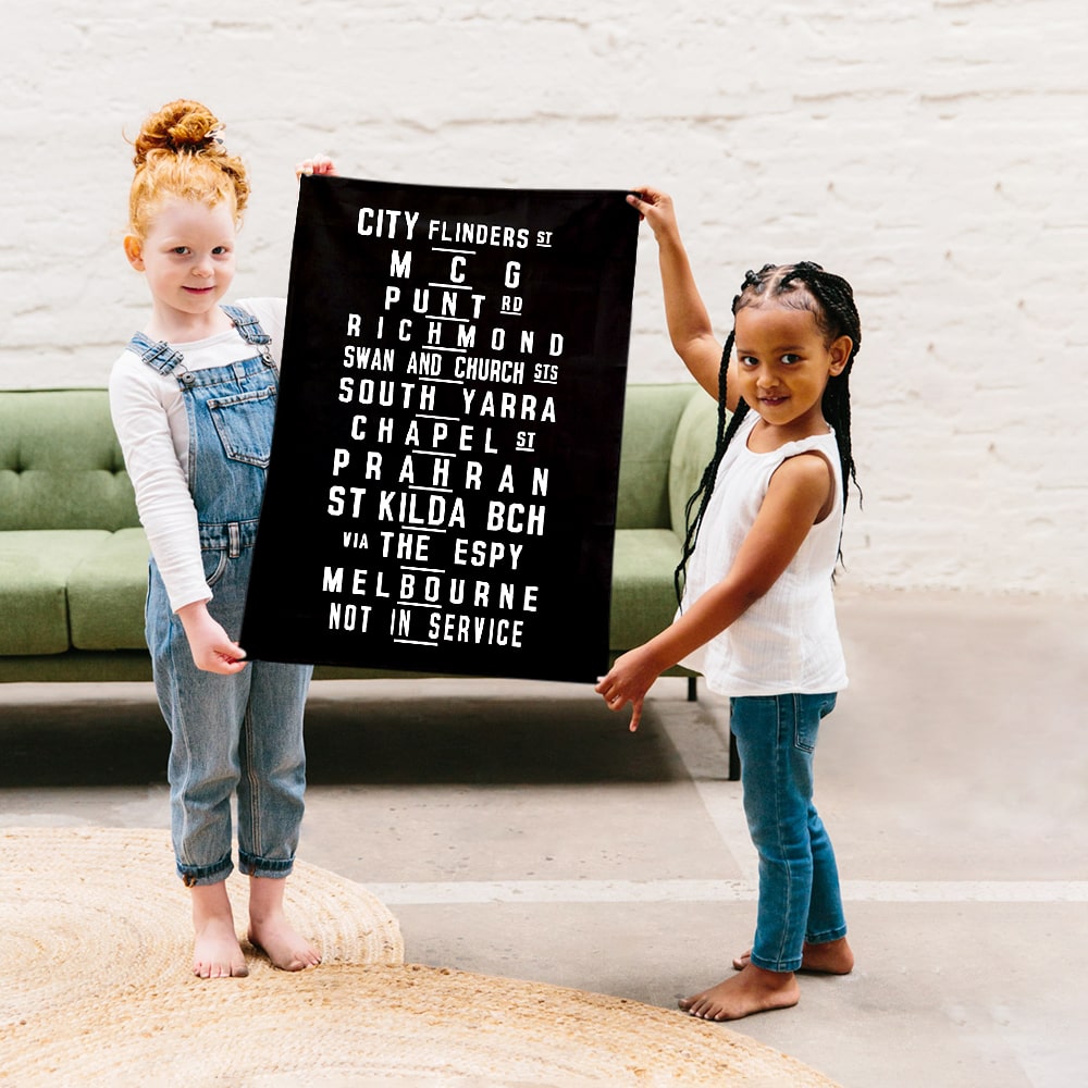 TEA TOWEL - MELBOURNE TRAM BANNER