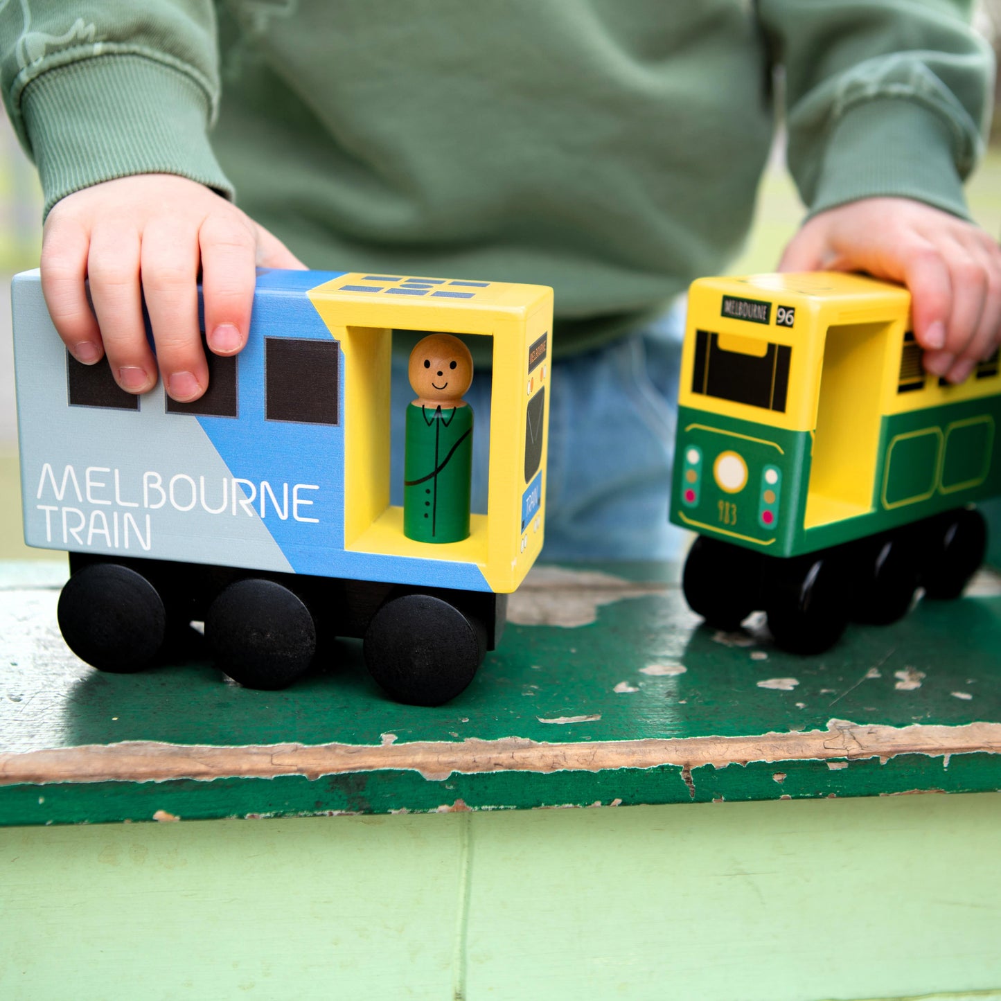 WOODEN TOY - MID SIZED MELBOURNE TRAIN