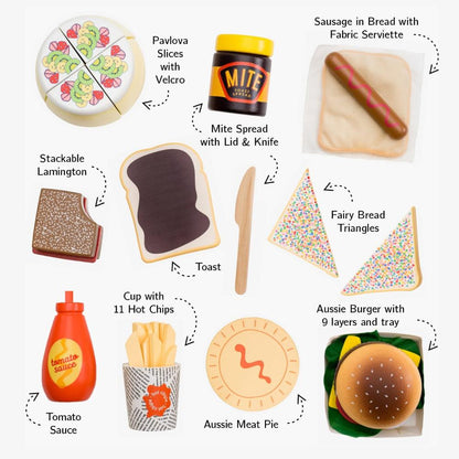 WOODEN TOY - AUSTRALIAN FOOD SET