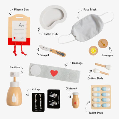 WOODEN TOY -  SURGEON KIT