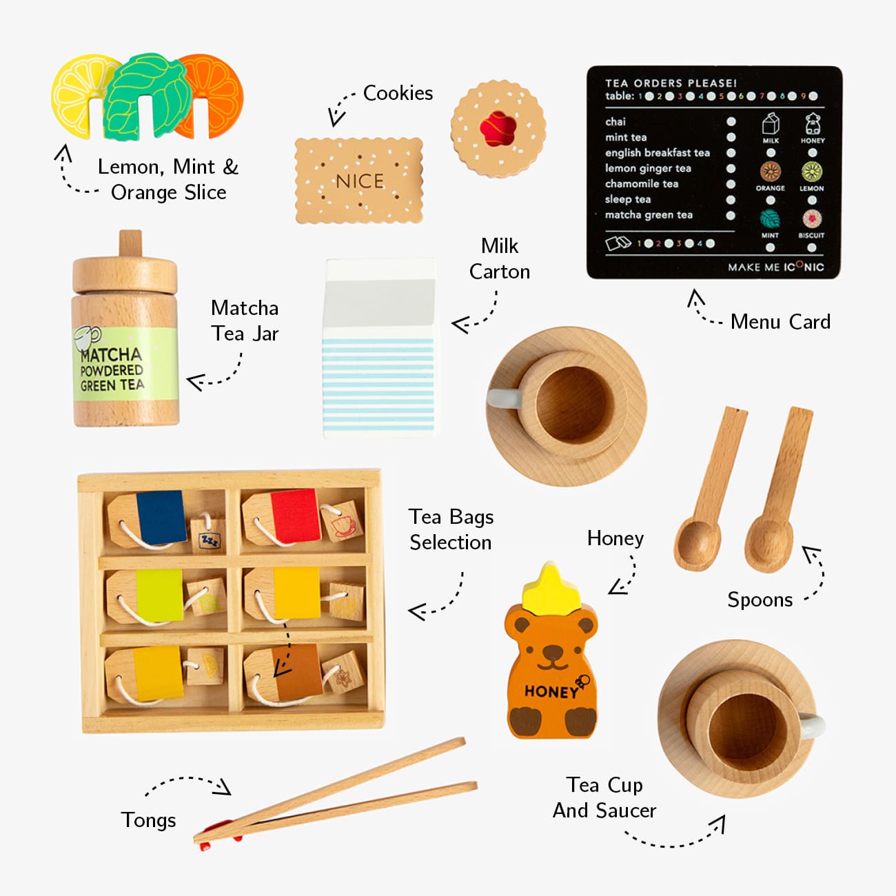 WOODEN TOY -  TEA SET EXTENSION KIT