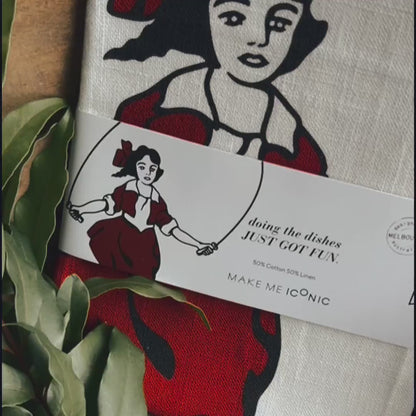 TEA TOWEL -  MELBOURNE SKIPPING GIRL